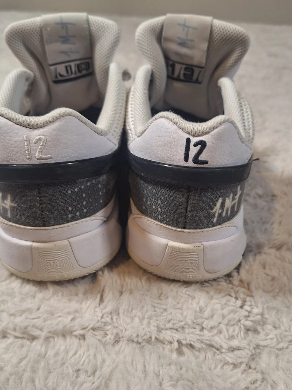 Nike Kids Ja 1 White and Black Mesh Low-Top Sneakers